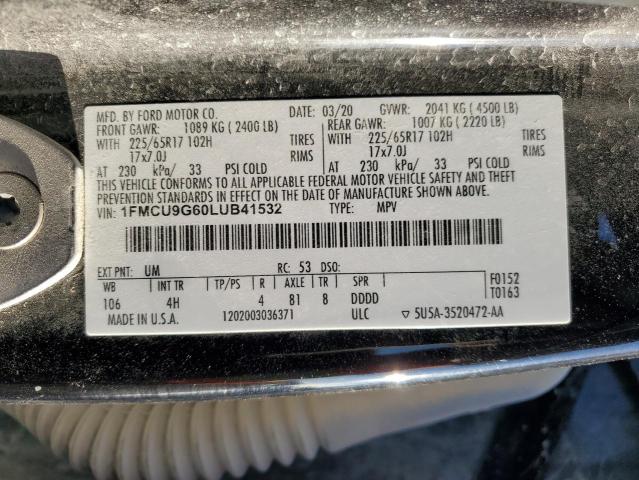 1FMCU9G60LUB41532 | 2020 FORD ESCAPE SE