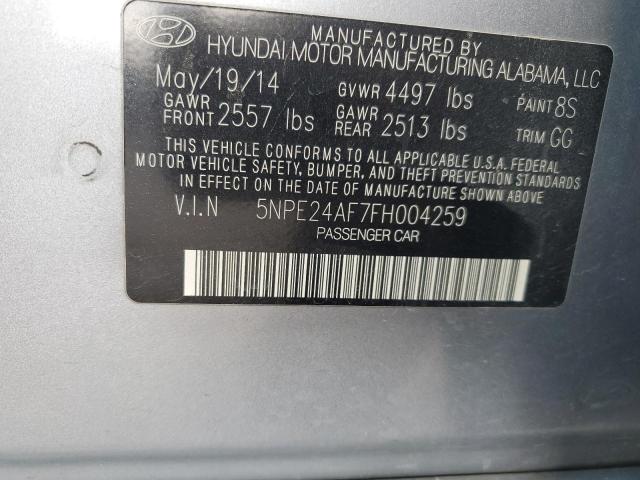 5NPE24AF7FH004259 | 2015 HYUNDAI SONATA SE