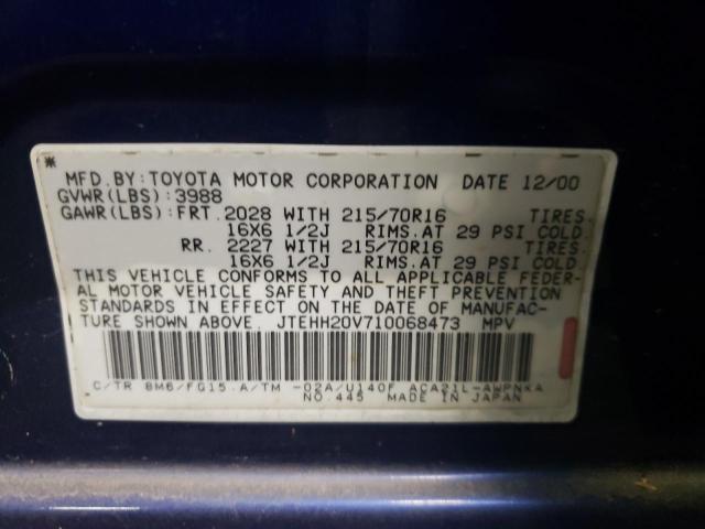 2001 Toyota Rav4 VIN: JTEHH20V710068473 Lot: 76476823