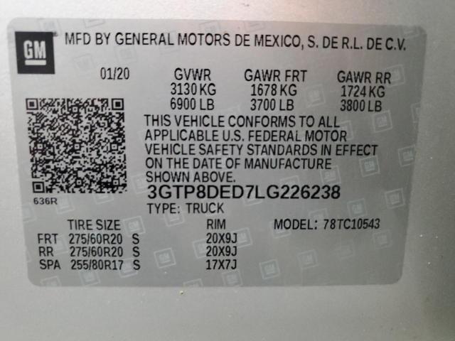 3GTP8DED7LG226238 | 2020 GMC SIERRA C15