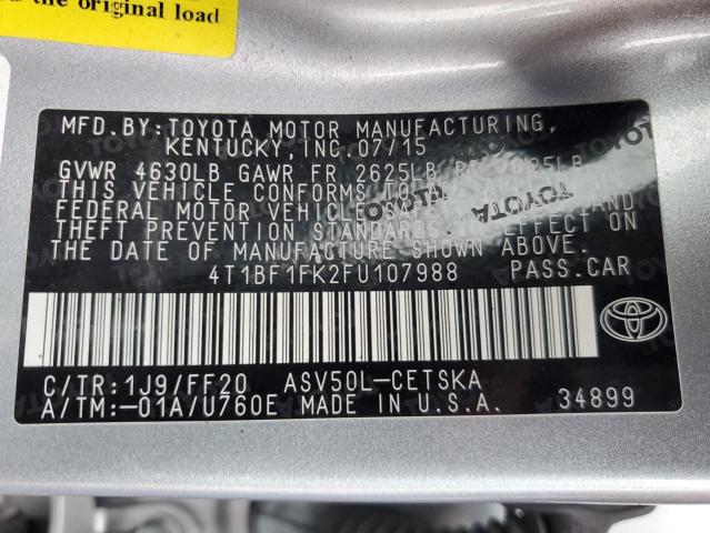 4T1BF1FK2FU107988 | 2015 TOYOTA CAMRY LE