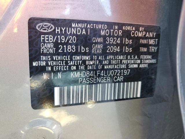 KMHD84LF4LU072197 | 2020 HYUNDAI ELANTRA SE