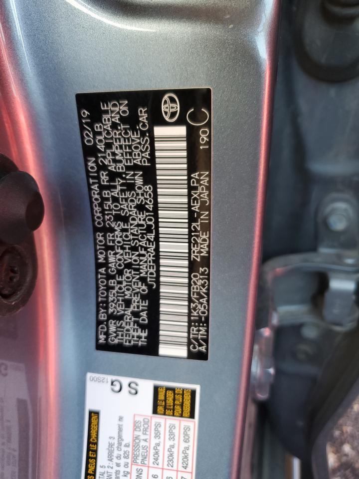 JTDEPRAE4LJ014658 TOYOTA COROLLA 2020
