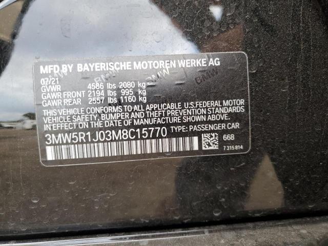 3MW5R1J03M8C15770 | 2021 BMW 330I