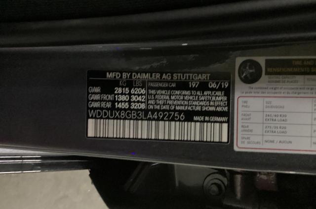 2020 MERCEDES-BENZ S MERCEDES - WDDUX8GB3LA492756