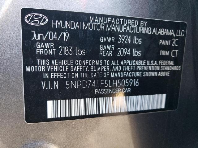 5NPD74LF5LH505916 | 2020 HYUNDAI ELANTRA SE