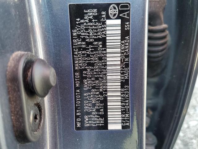 2T1BURHE9EC100581 Toyota COROLLA L