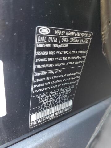 SALWZ2EF7GA573600 Land Rover Range Rover Sport Svr