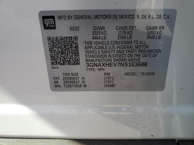 3GNAXHEV7NS163688 | 2022 CHEVROLET EQUINOX LS