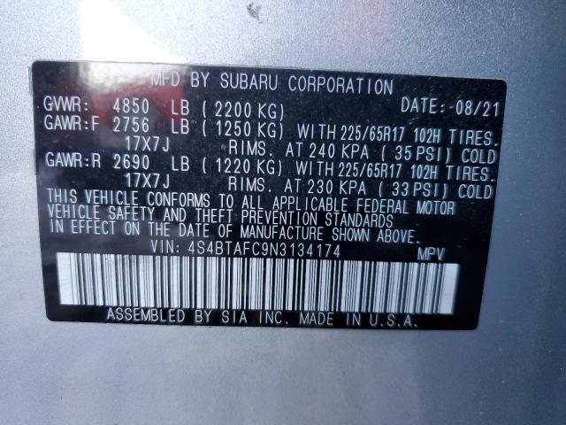 4S4BTAFC9N3134174 | 2022 Subaru outback premium