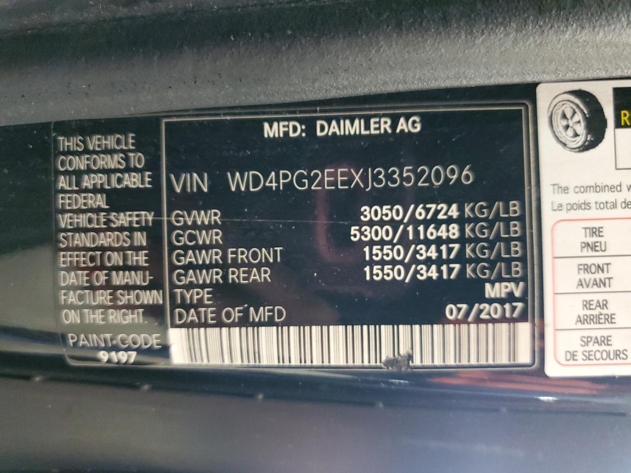 WD4PG2EEXJ3352096 2018 Mercedes-Benz Metris