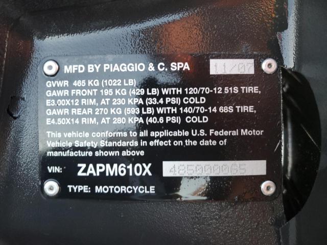 2008 PIAGGIO MP3 500 ZAPM610X485000065