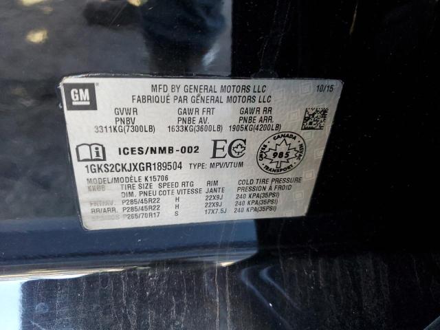 1GKS2CKJXGR189504 GMC YUKON DENALI