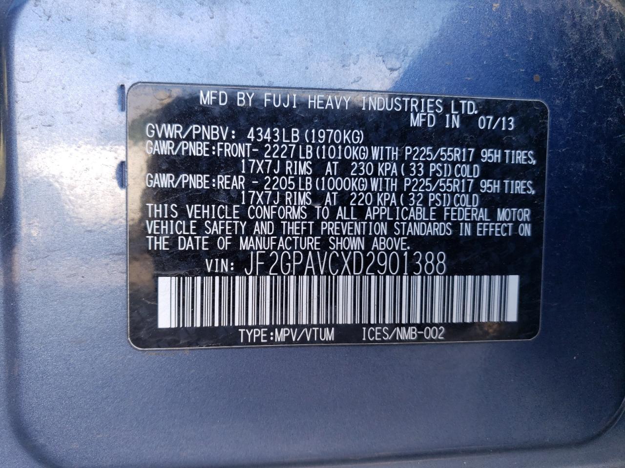 JF2GPAVCXD2901388 2013 Subaru Xv Crosstrek 2.0 Premium JF2GPAVCXD2901388 2013 Subaru Xv Crosstrek 2.0 Premium