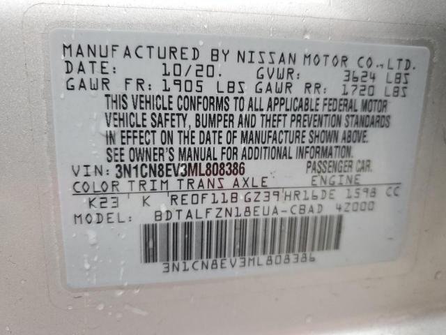 3N1CN8EV3ML808386 Nissan VERSA SV