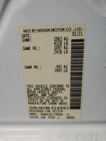 1N4BL4BV1MN354995 Nissan ALTIMA S