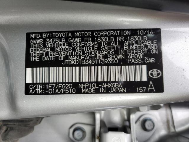 JTDKDTB34G1139350 | 2016 TOYOTA PRIUS C