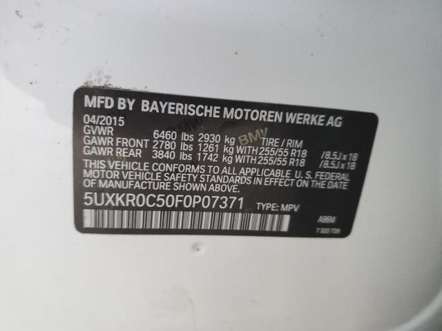 VIN 5UXKR0C50F0P07371 2015 BMW X5, Xdrive35I no.13