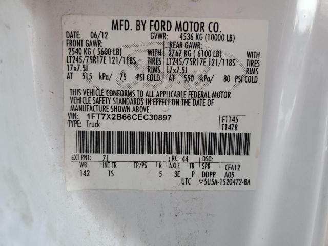 2012 Ford F250 Super Duty VIN: 1FT7X2B66CEC30897 Lot: 77752853