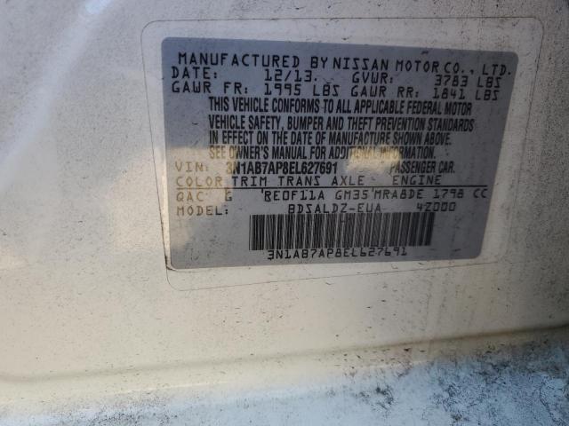 3N1AB7AP8EL627691 2014 Nissan Sentra S