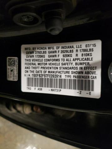 19XFB2F97FE093914 | 2015 HONDA CIVIC EXL