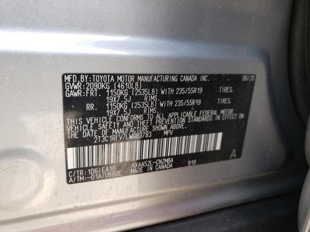 2T3C1RFV7LW083783 Toyota Rav4 Xle Premium