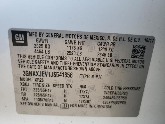 3GNAXJEV1JS541358 | 2018 CHEVROLET EQUINOX LT