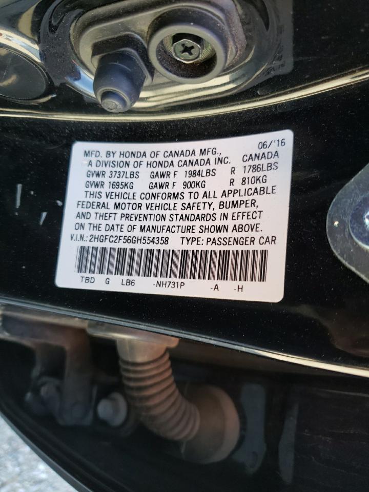 2HGFC2F56GH554358 2016 Honda Civic Lx