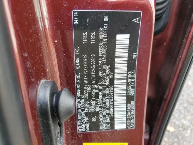 VIN 5TDBKRFH1ES041195 2014 Toyota Highlander, LE no.14