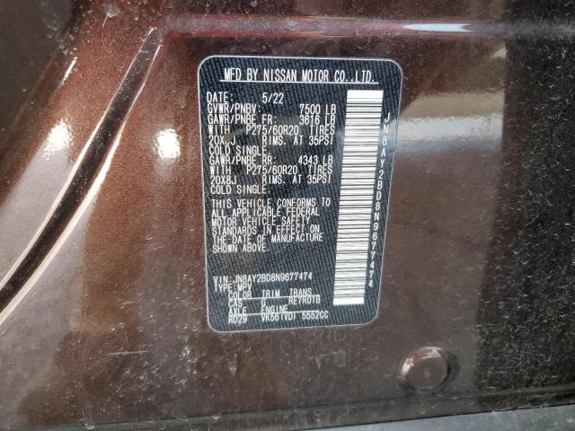 2022 NISSAN ARMADA SL JN8AY2BD8N9677474  76294063