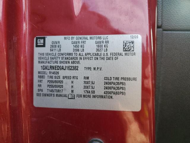 2010 GMC Acadia Slt-2 VIN: 1GKLRNED9AJ162382 Lot: 77349803