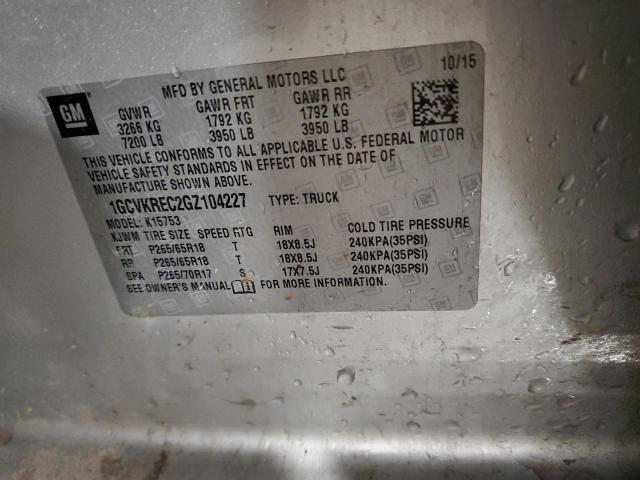 2016 CHEVROLET SILVERADO - 1GCVKREC2GZ104227
