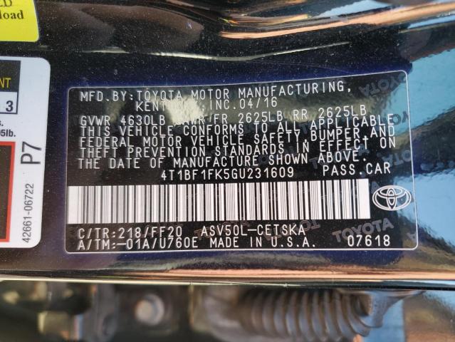 2016 TOYOTA CAMRY LE/X 4T1BF1FK5GU231609