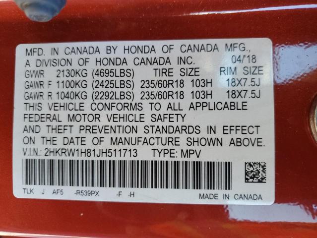2HKRW1H81JH511713 Honda CR-V EXL