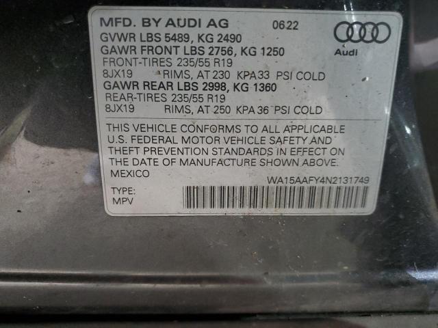 WA15AAFY4N2131749 2022 AUDI Q5 - Image 14