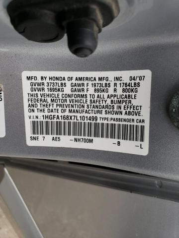 1HGFA168X7L101499 2007 Honda Civic Ex