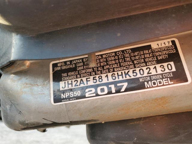 2017 HONDA NPS50 JH2AF5816HK502130