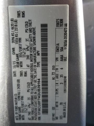 1FMCU0F74GUB39164 Ford ESCAPE S
