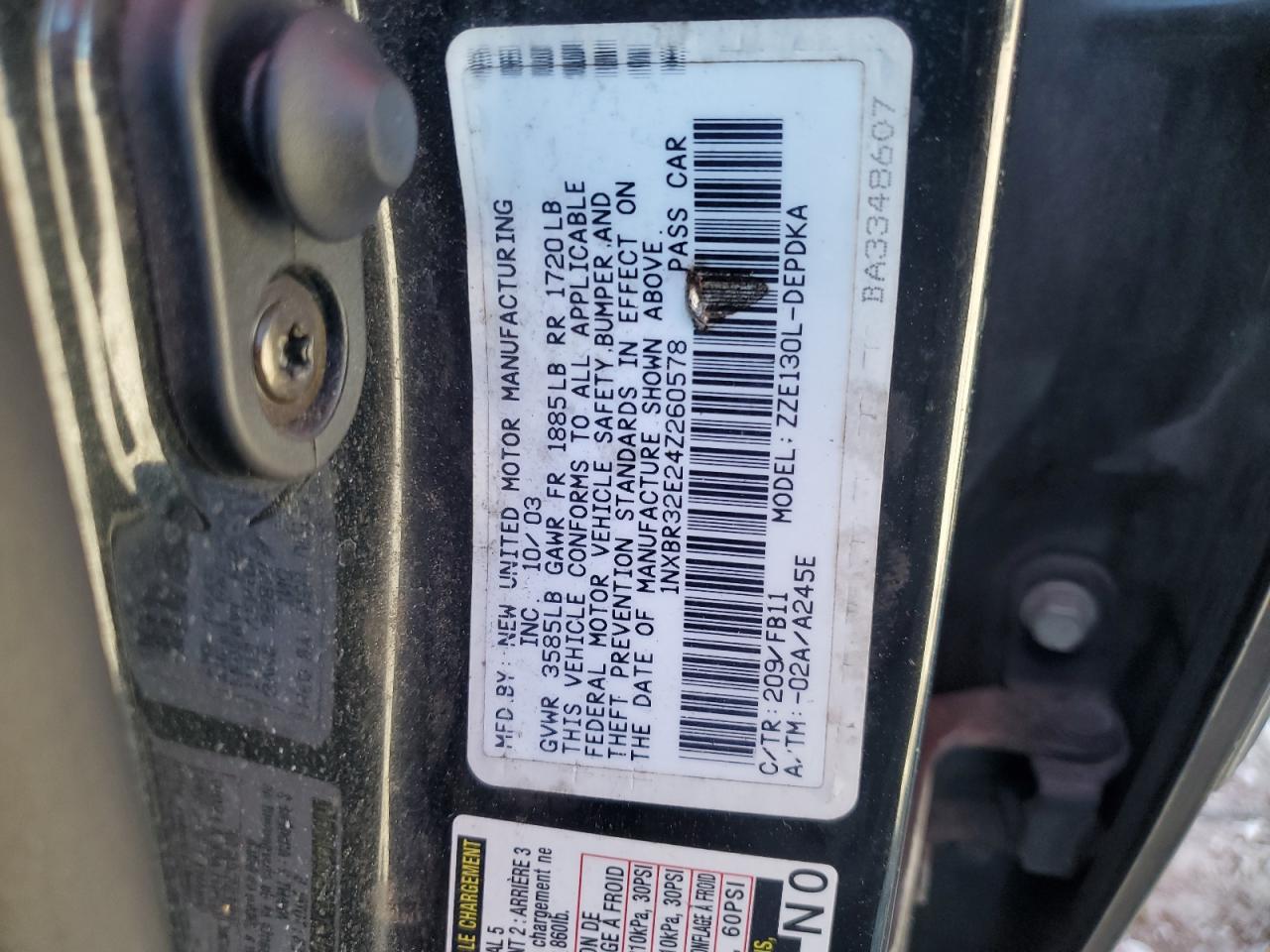 1NXBR32E24Z260578 2004 Toyota Corolla Ce