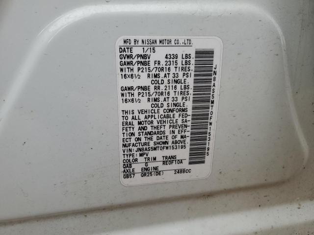 2015 NISSAN ROGUE SELE - JN8AS5MT0FW153195