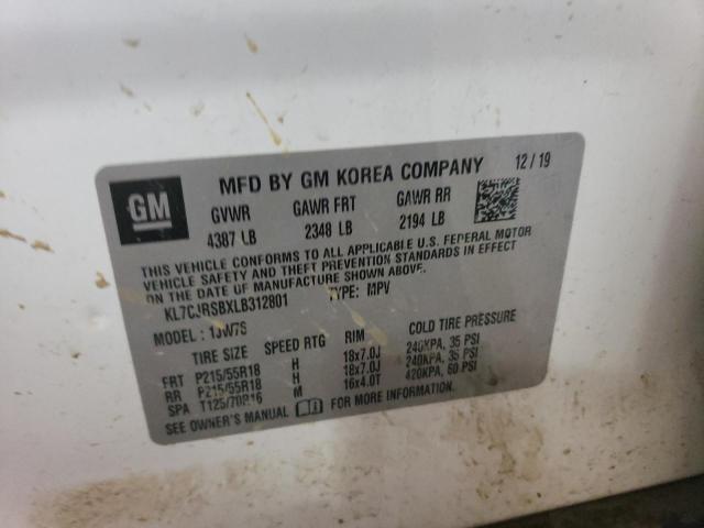 2020 CHEVROLET TRAX PREMI KL7CJRSBXLB312801