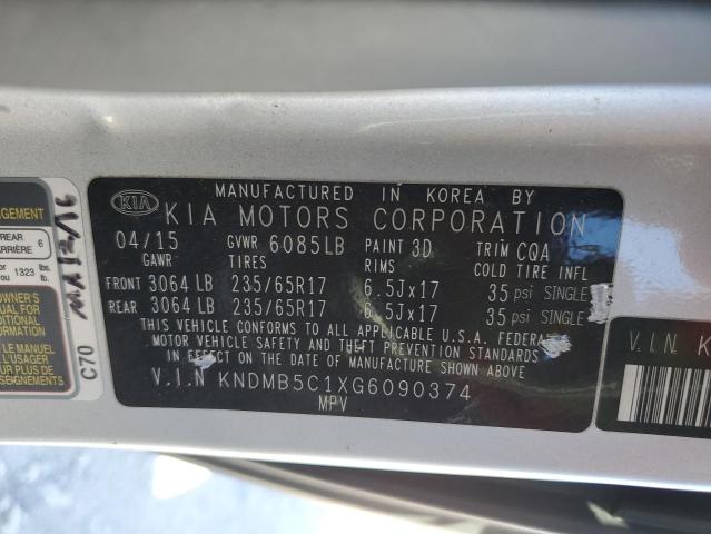 KNDMB5C1XG6090374 | 2016 KIA SEDONA LX