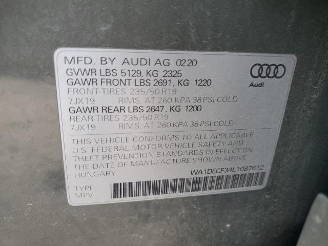 WA1DECF34L1087612 | 2020 AUDI Q3 PREMIUM