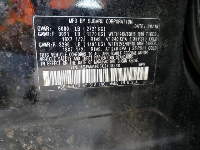 4S4WMAFD5K3418338 Subaru Ascent Premium