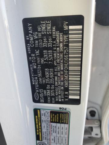 2017 Hyundai Santa Fe Se VIN: KM8SMDHF0HU166757 Lot: 75176533