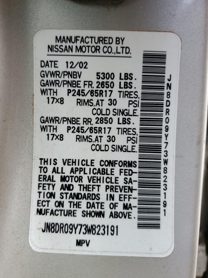 JN8DR09Y73W823191 2003 Nissan Pathfinder Le