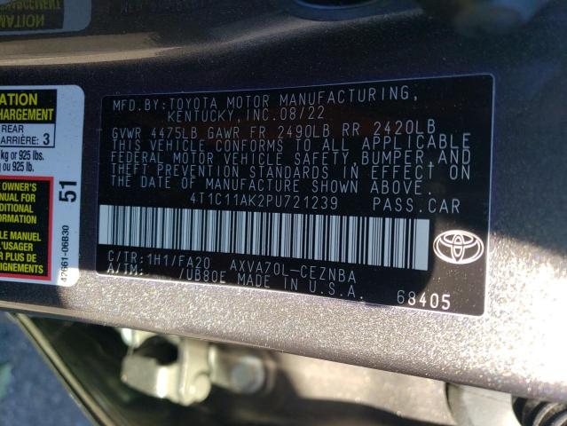 4T1C11AK2PU721239 | 2023 TOYOTA CAMRY LE