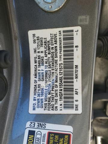 1HGFA15546L121575 | 2006 Honda civic lx