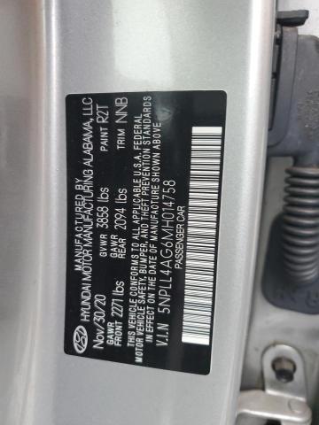 5NPLL4AG6MH014758 | 2021 HYUNDAI ELANTRA SE