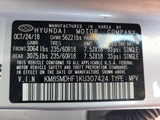 2019 HYUNDAI SANTA FE X - KM8SMDHF1KU307424